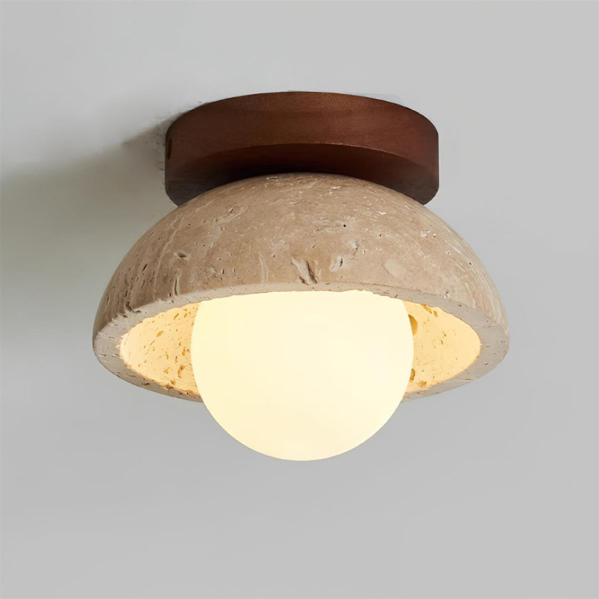 Travertine Glass Ceiling Light for Living Room