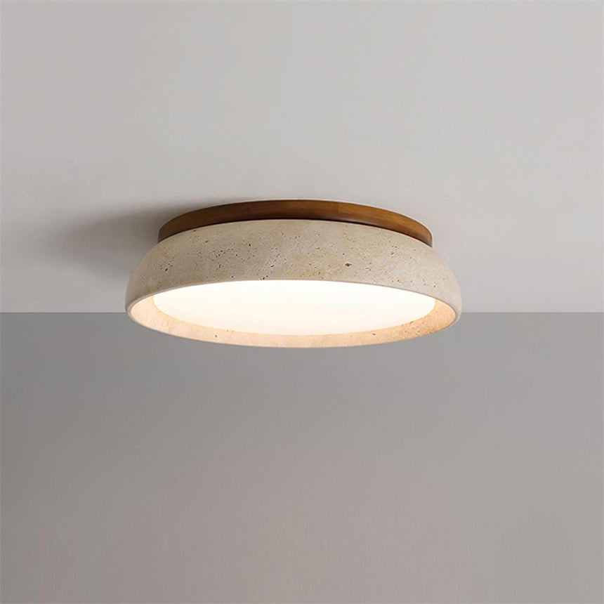 Minimalist stone fixture installation detail
