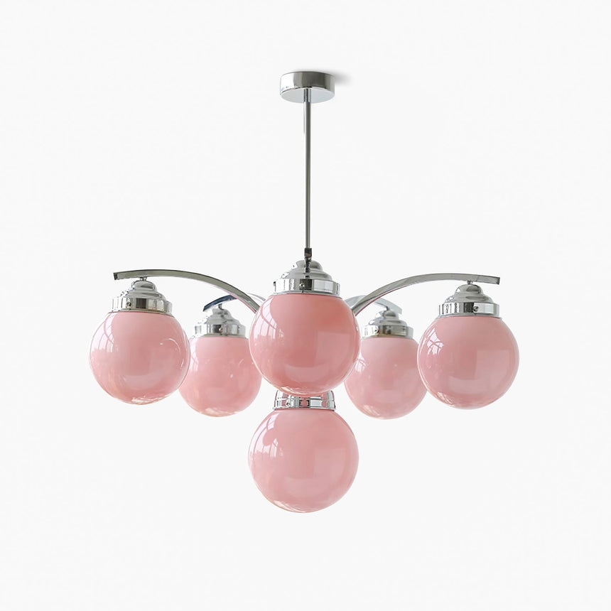 Round Glass Chandelier Calming Soothing Ambiance - OpalDwell