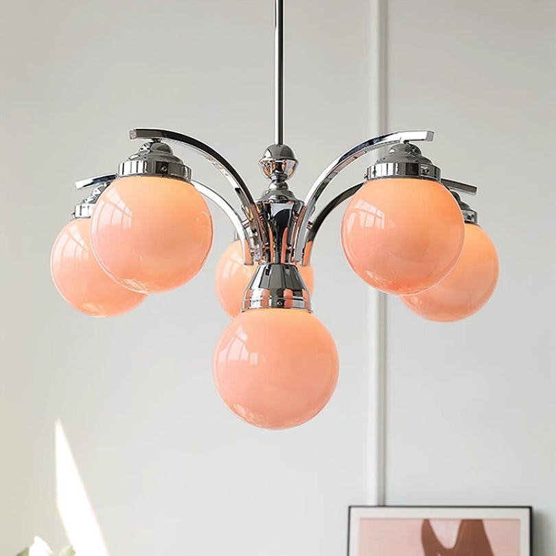Eloria Round Chandelier Side Angle Perspective View - OpalDwell