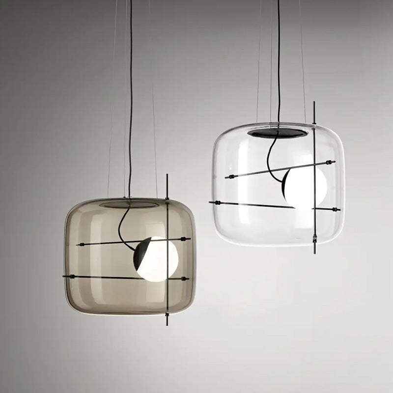 Modern Hanging Lamp Side Angle View OpalDwell