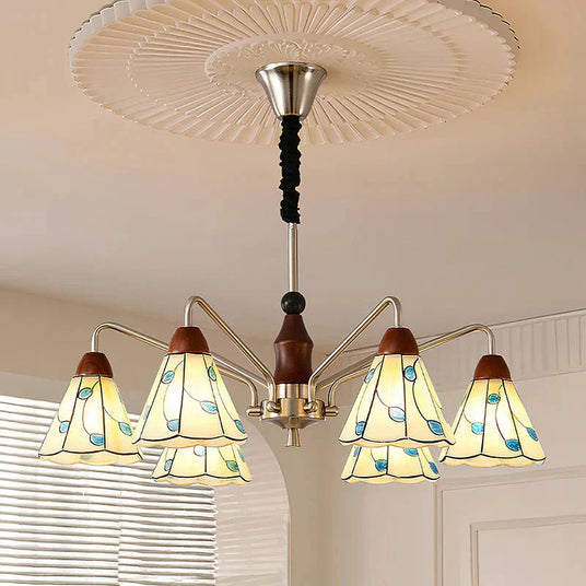 Chandelier in wood for a bedroom