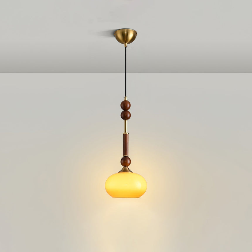 Italian Glass Pendant Lamp Close-up of Vintage Zipper Accent
