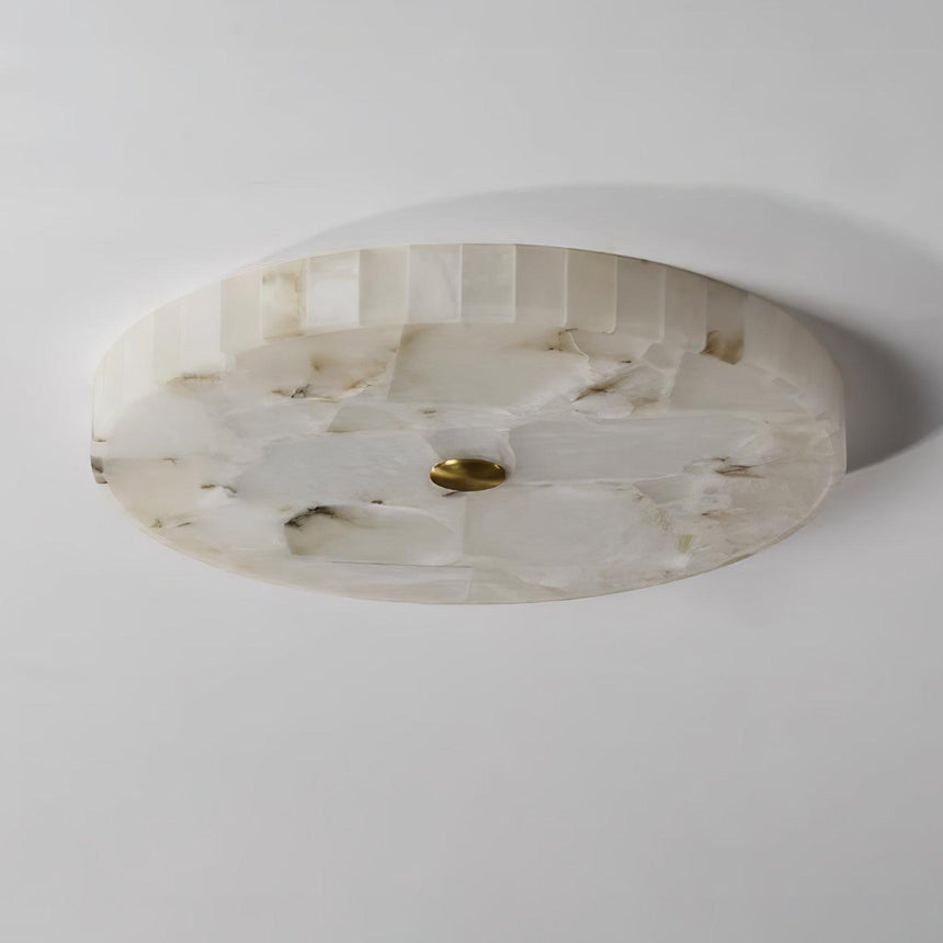 Asterra Classic Circular Round Alabaster Ceiling Lamp - OpalDwell