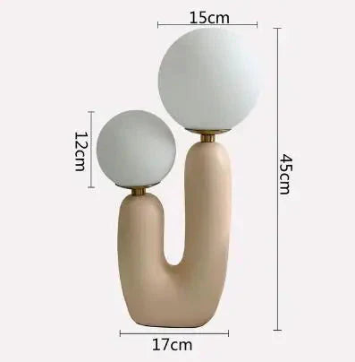 Glass and resin table lamp for contemporary home decor