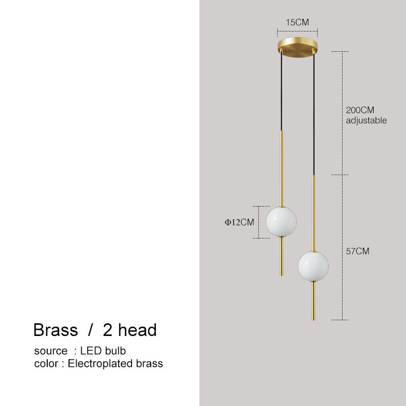 OrionGlow Pendant Light – White Glass Shade Design