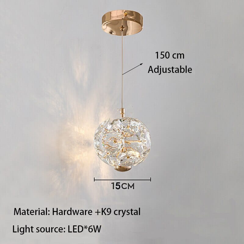 Crystal Pendant Light for Bedroom Accent