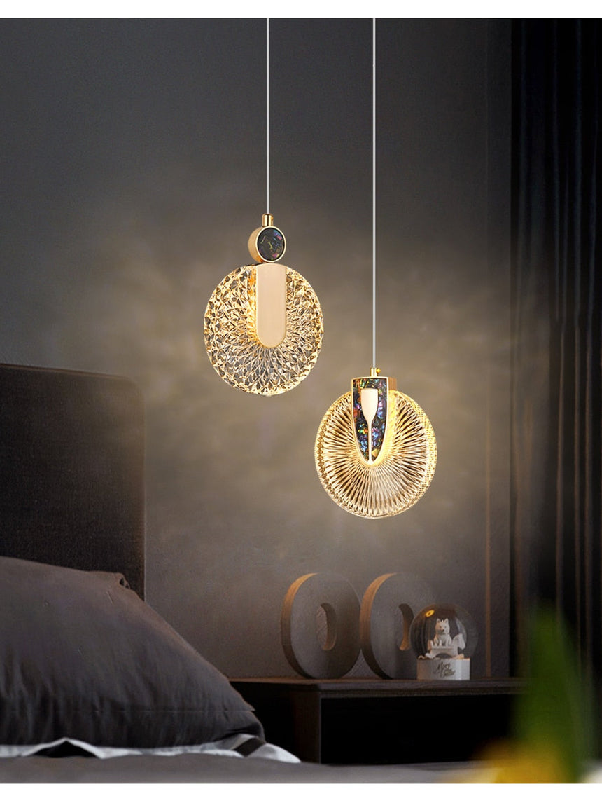 Aurelia Crystal Pendant Light Side Angle Detail View - OpalDwell