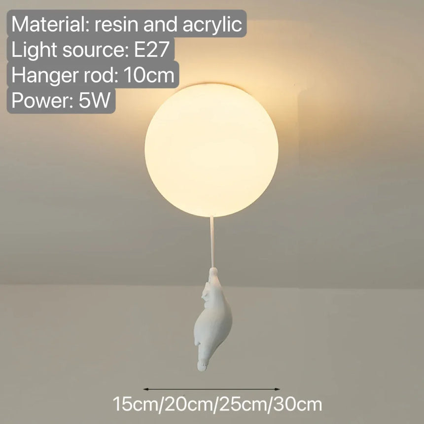 teddy bear pendant light for children's bedroom