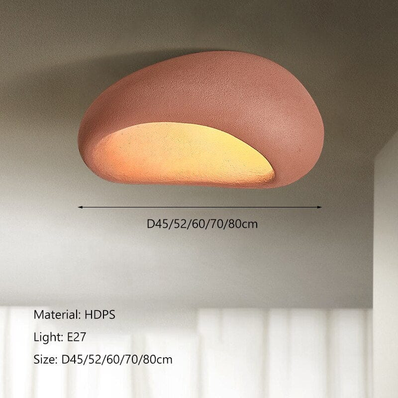 Nickel Finish LED Ceiling Light with Fabric Shade