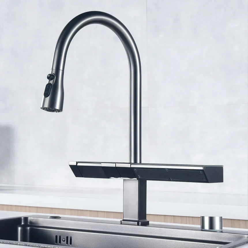Black and Rose Gold Faucet Detail
