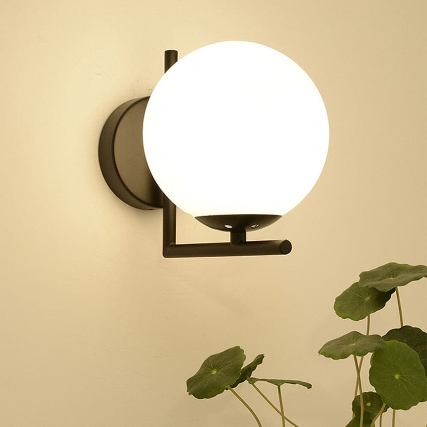 Wall lamp in contemporary hallway setting