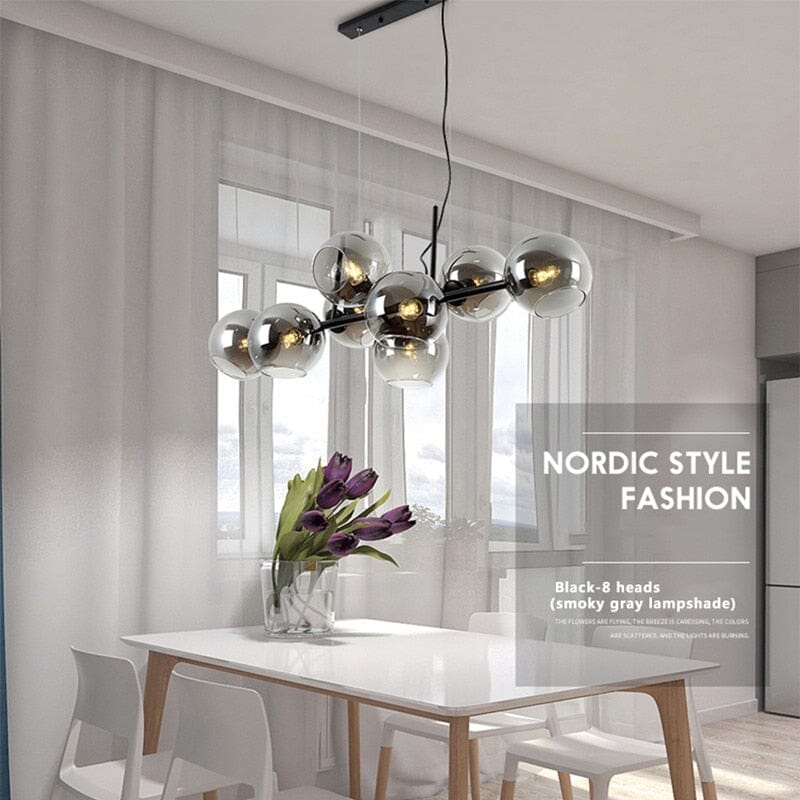 Glass Chandelier LED Bubble Design Modern Homes