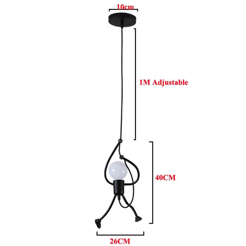 whimsical figure pendant light for creative DIY spaces