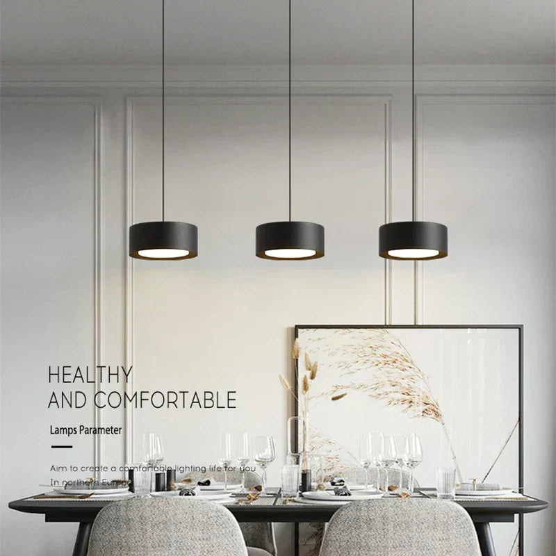 Pendant light hanging in modern living room