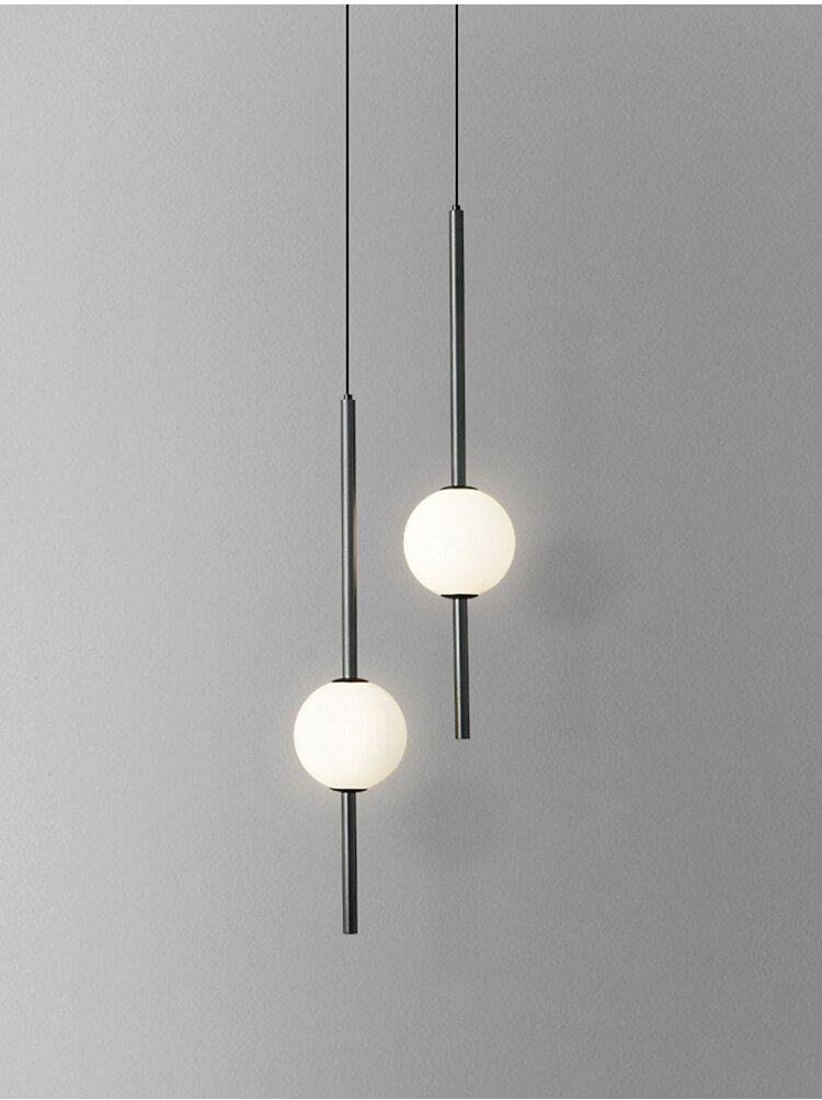 OrionGlow Pendant Light – White Glass Shade Design