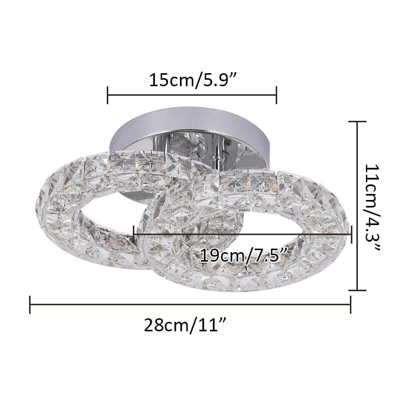 Close-up of crystal facet ceiling fixture