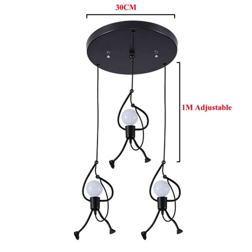 whimsical figure pendant light for playroom accents