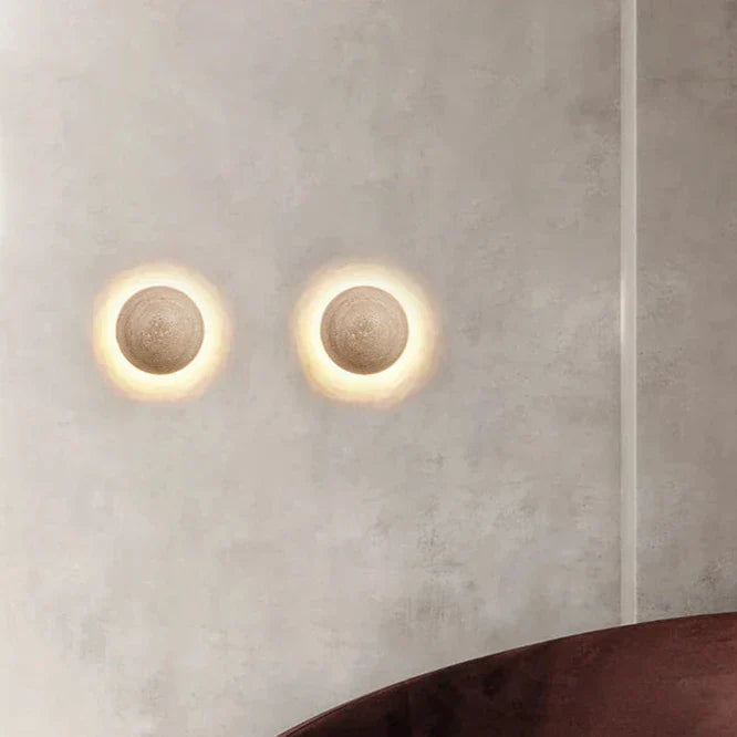 Asterra travertine wall lamp full view