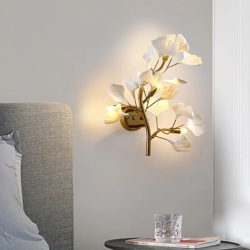 Ginkgo leaf wall light for living room
