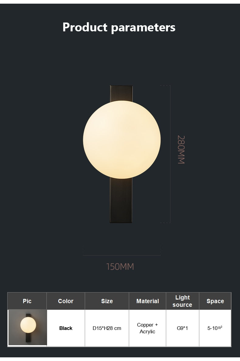 Aure Copper LED Wall Sconce for Nordic Interiors