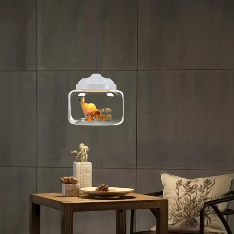 Animal Motif Glass Pendant Light for Kids' Room