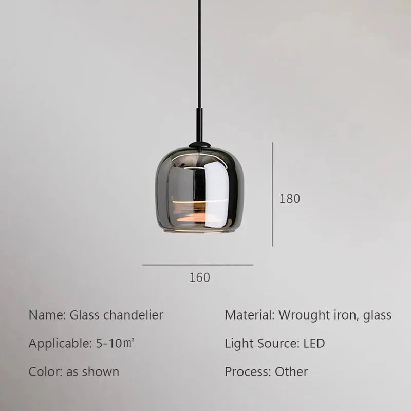 Nordic Glass Pendant for Staircase Lighting