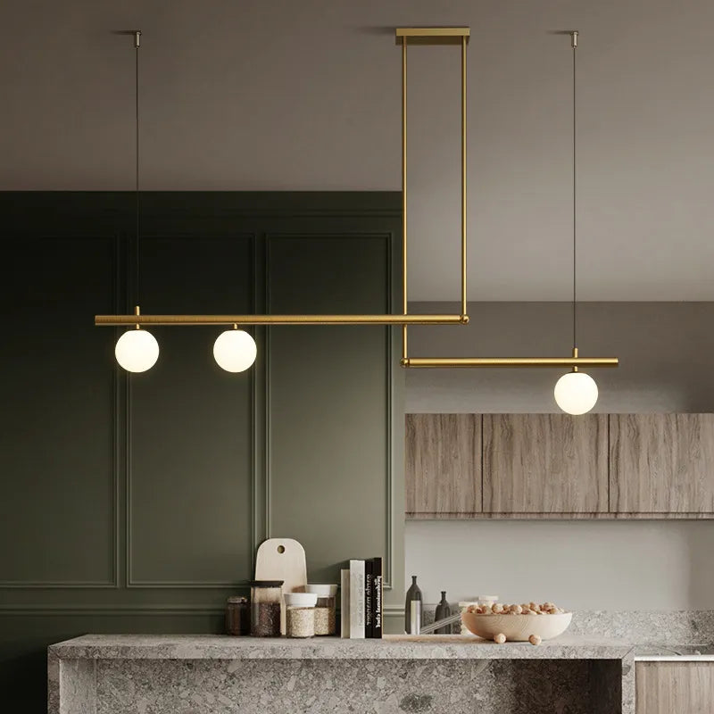 Frosted globe pendant lamp for living room