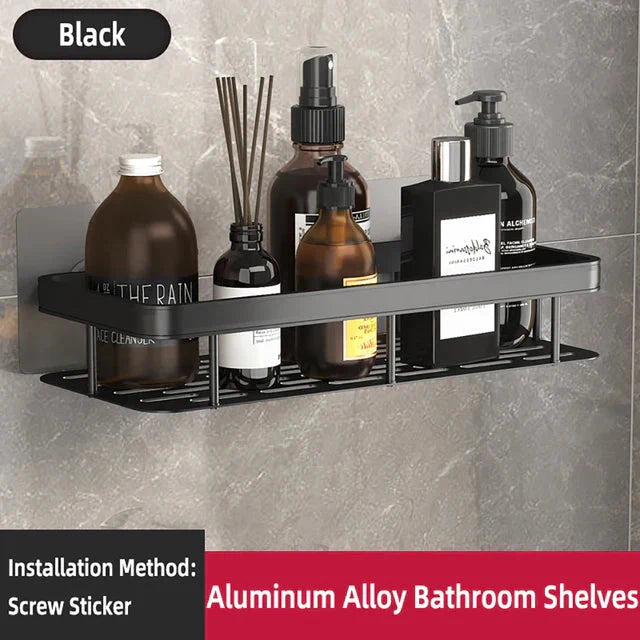 Corner bathroom shelf for everyday bathroom use - toiletry storage capacity