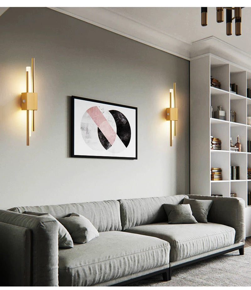 Gold Acrylic Wall Light Fixture Detail