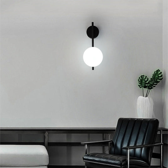 Adjustable LED Wall Sconce with Frosted Glass Shade
