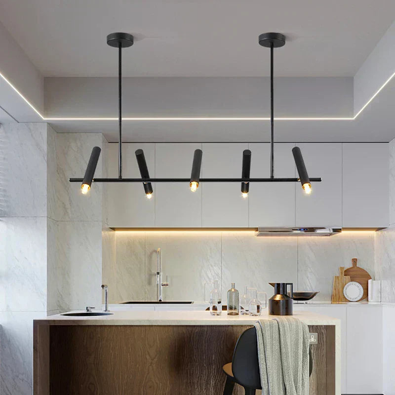 remote and app controlled pendant light for open-concept kitchens