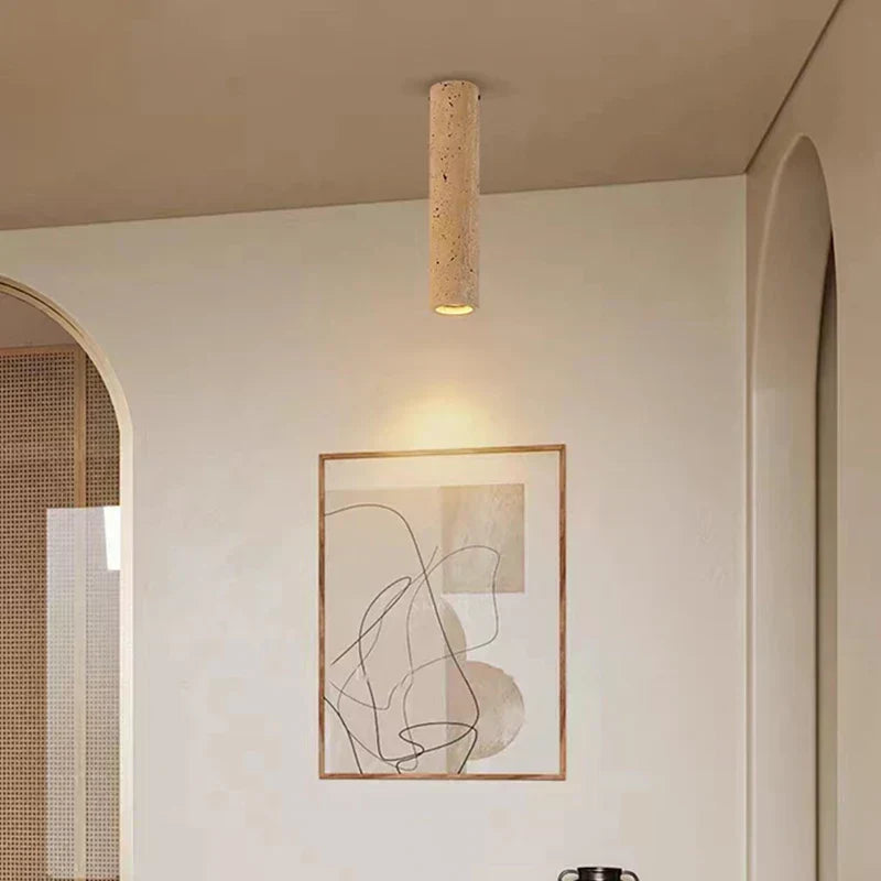 Through carved stone lamp for home decor