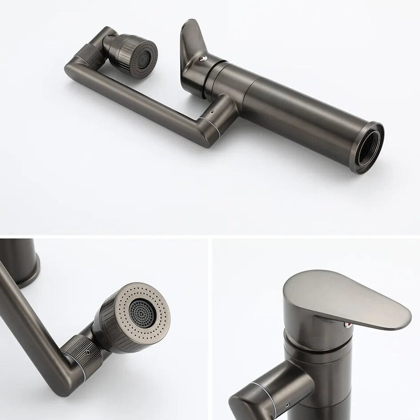 Single-hole swivel bathroom faucet - anti-limescale spray face