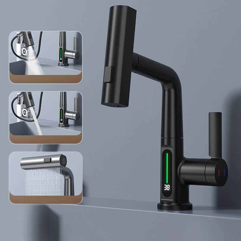 Pull-out kitchen faucet with extendable hose design