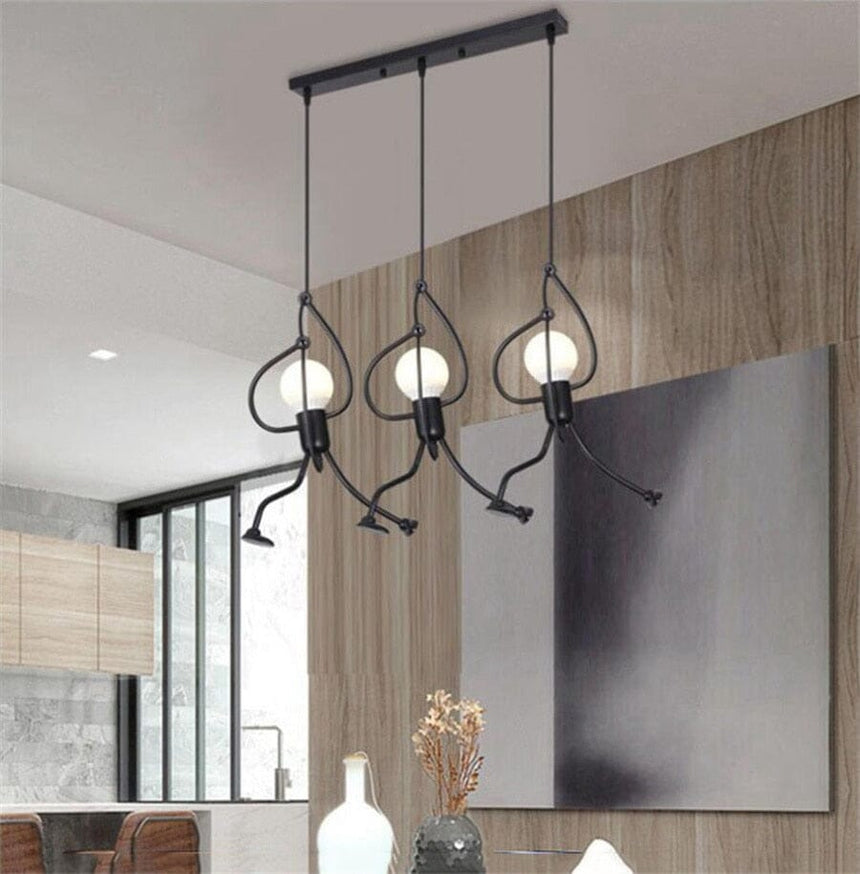 Meriko vintage metal pendant light full view