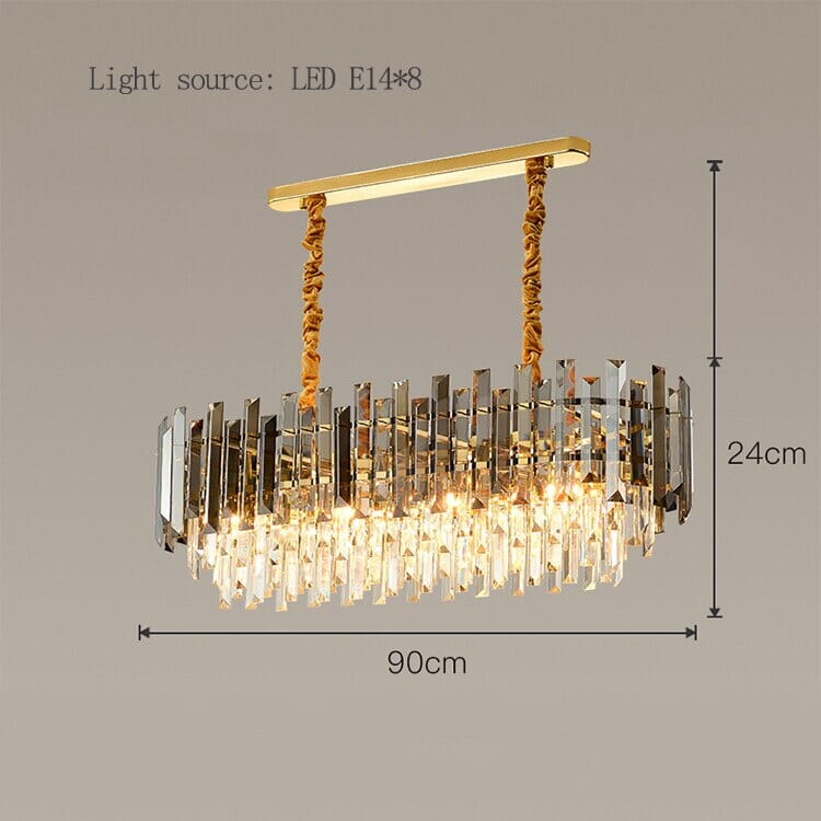 Liora Round LED Lamp With Golden Crystal Easy Installation
