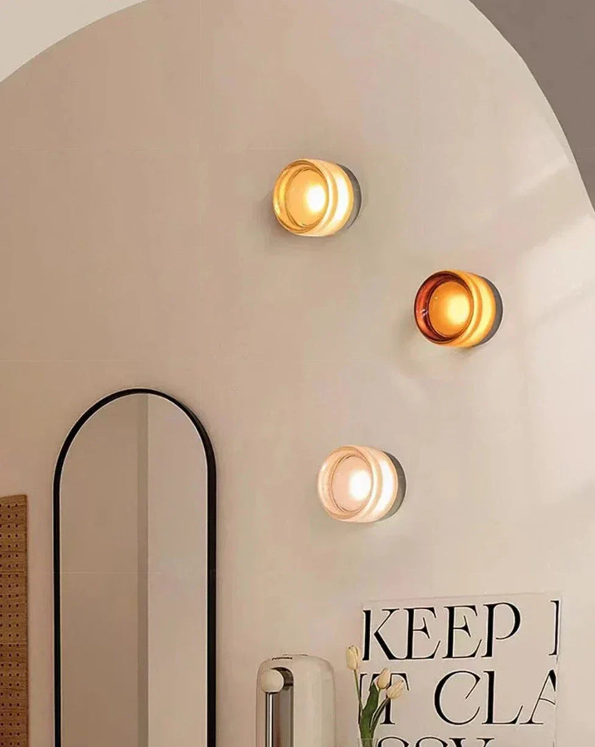 Glass Sconce Wall Lamp Soft Warm White Light