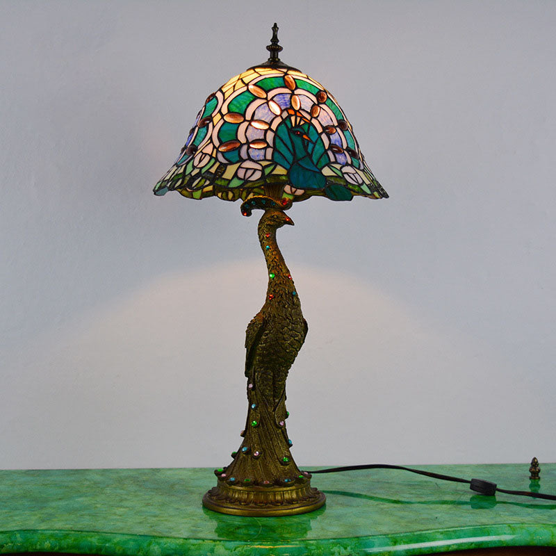 Aurena stained glass mosaic table lamp additional angle view