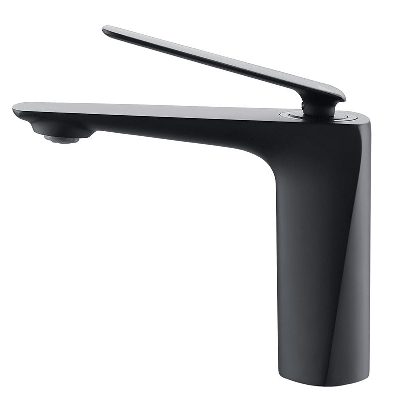Brass vessel faucet installed in a bathroom setting