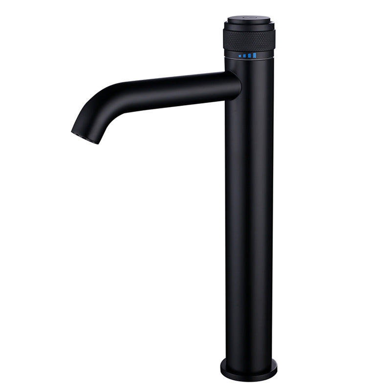 Single-handle bathroom mixer faucet - chrome finish spout