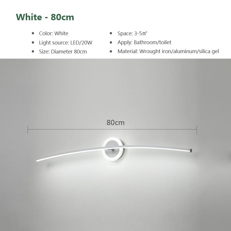 Led bathroom mirror wall light with easy installation design