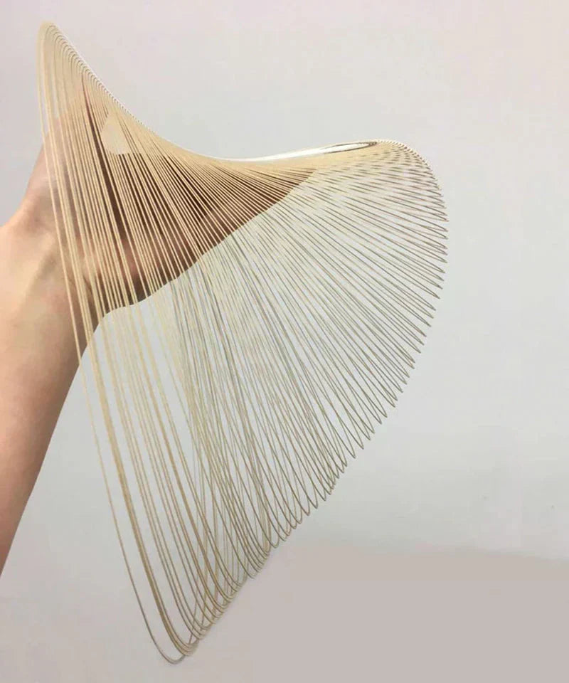discreet-profile wood pendant lamp for staircase lighting