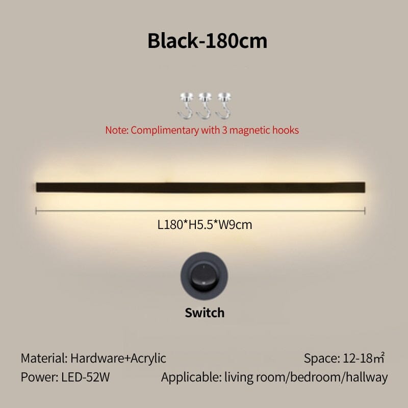 Acrylic wall lamp additional view corrosion-resistant iron finish