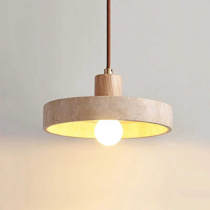 Maris pendant lamp natural travertine texture close-up