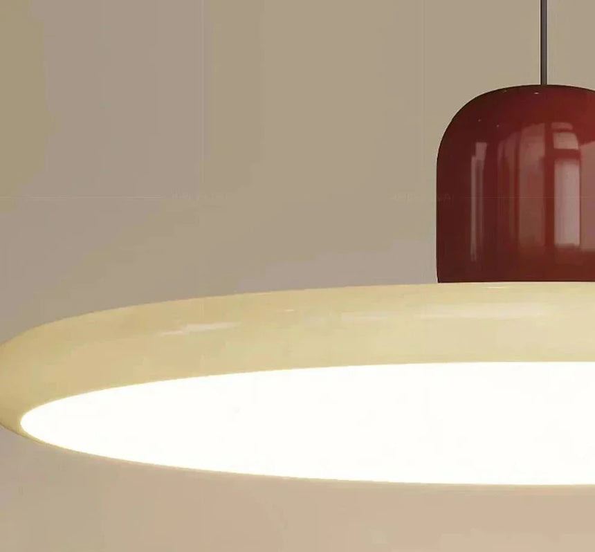 Cream Pendant Lamp with Eye-Friendly LED Glow