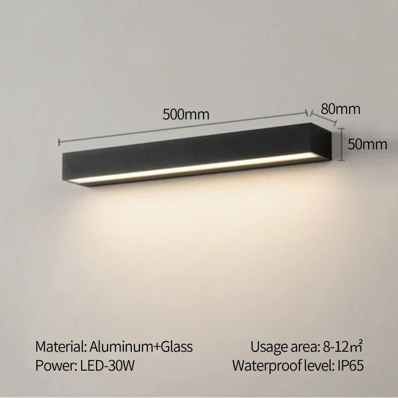 Marin Black Waterproof Outdoor Wall Lamp