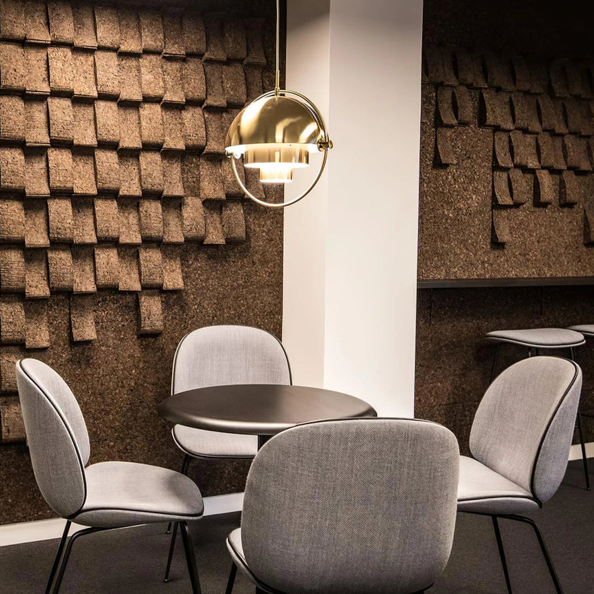 NordicTier Black Pendant Light layered shade shadow detail - OpalDwell