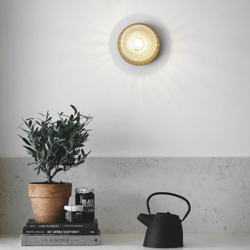 Clear Glass Globe Ceiling Light Close-Up