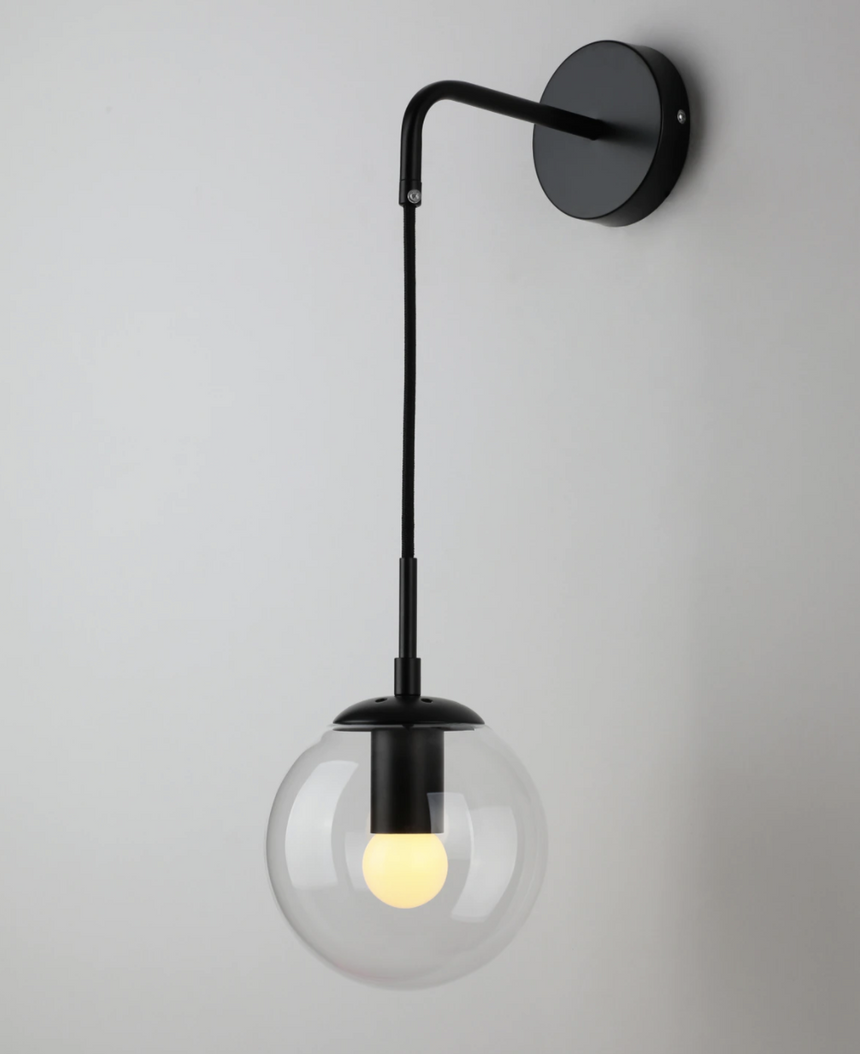 Living room accent light with glass globe